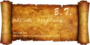 Báró Titánia névjegykártya