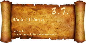Báró Titánia névjegykártya